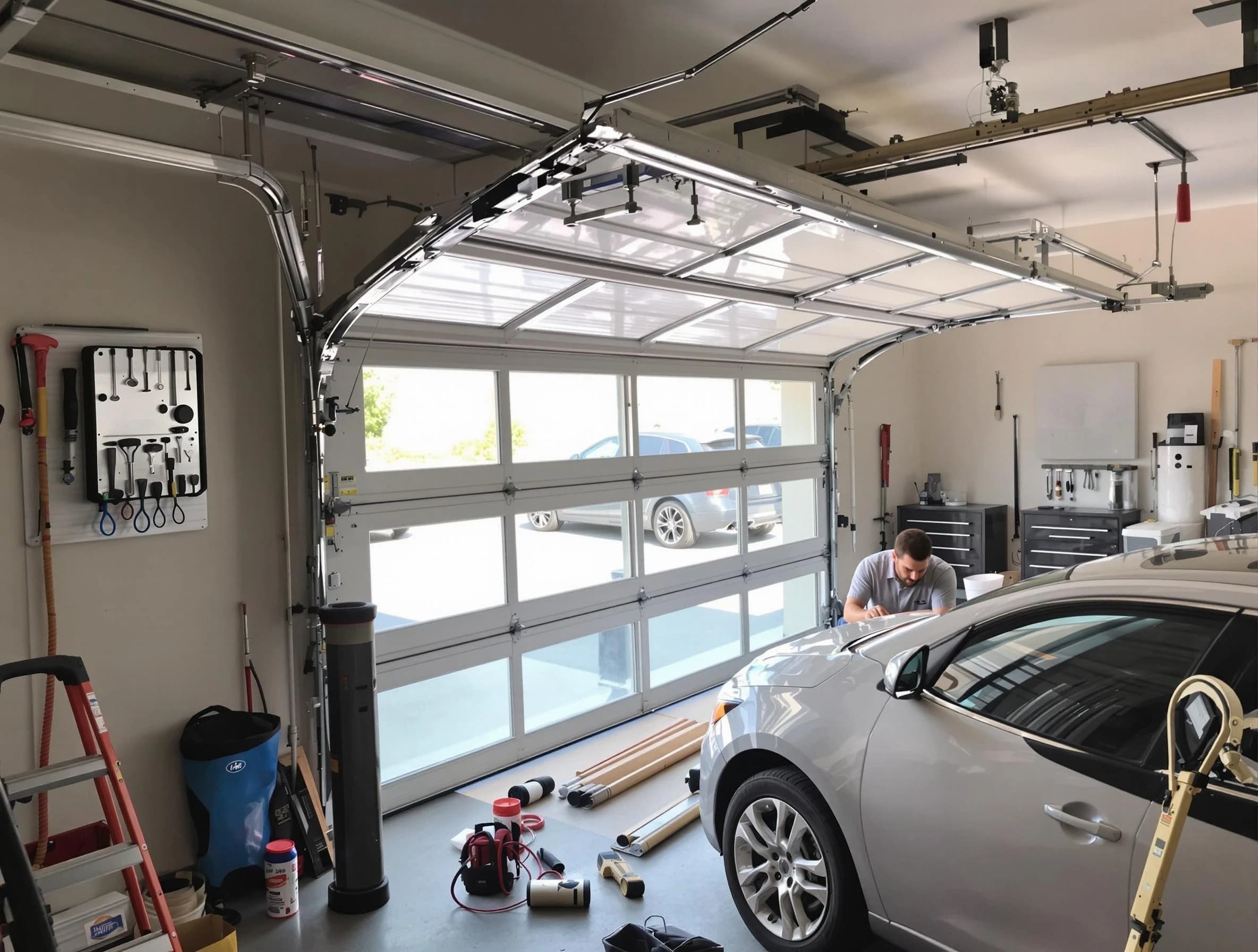 Garage door noise reduction service by Bellevue Garage Door Repair in Bellevue