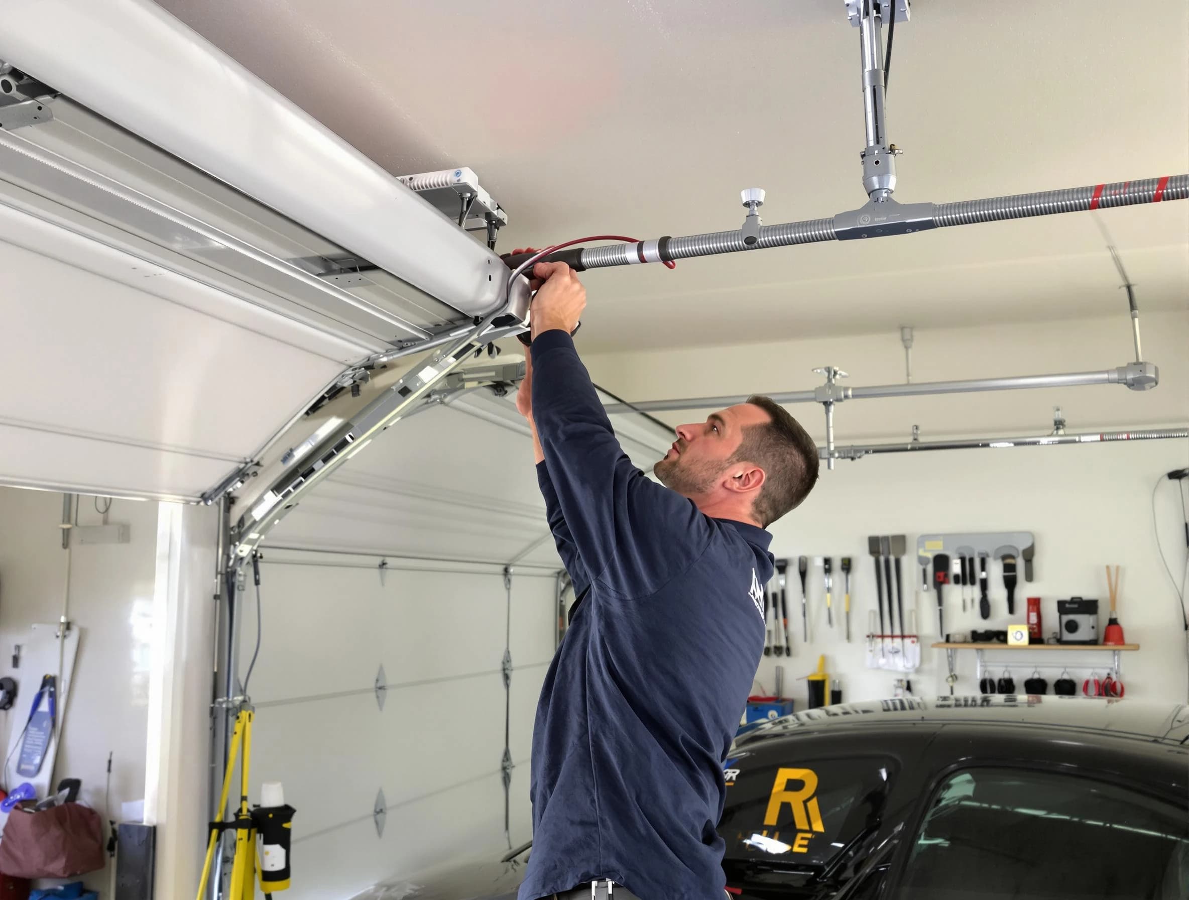 Bellevue Garage Door Repair technician performing garage door cable repair in Bellevue