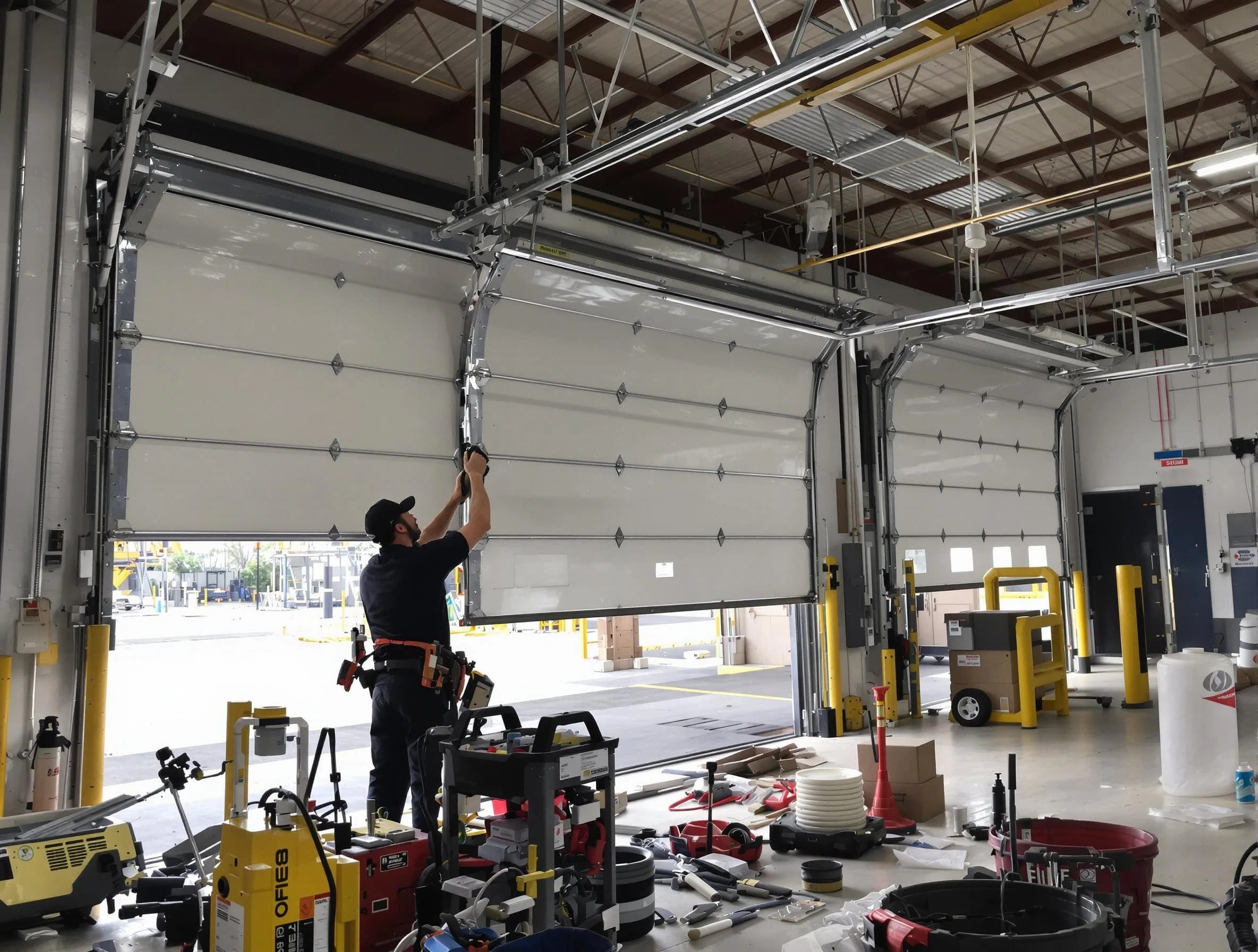 Bellevue Garage Door Repair technician performing commercial garage door repair in Bellevue