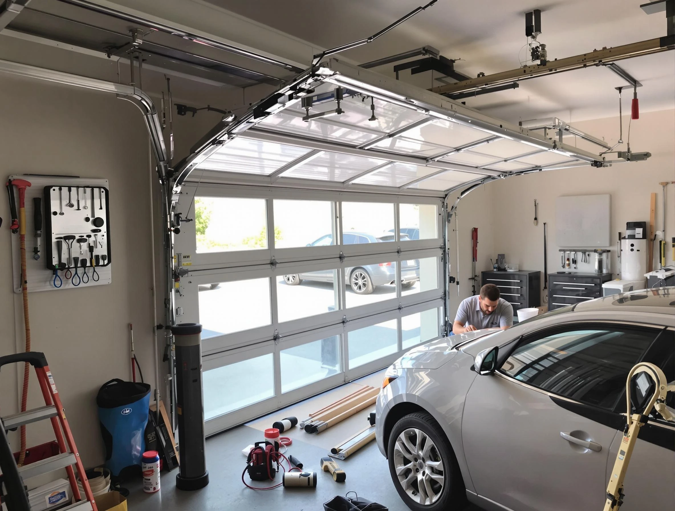 Garage door noise reduction service by Bellevue Garage Door Repair in Bellevue